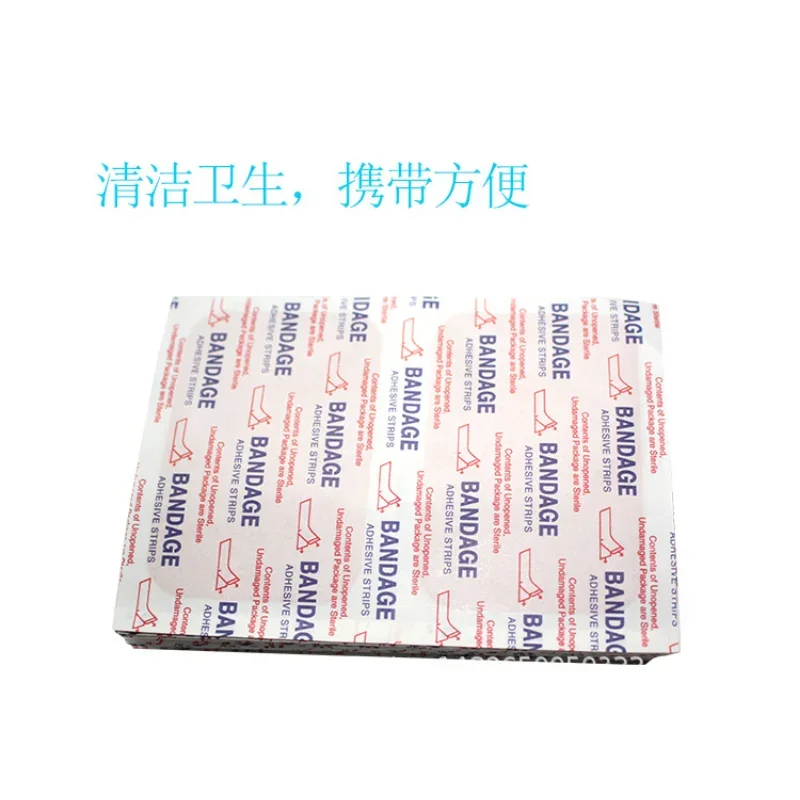 100Pcs PE Waterproof Band-Aid All Size Skin Adhesive Bandages First Aid Wound Plaster Home Travel Outdoor Camp Emergency Kits