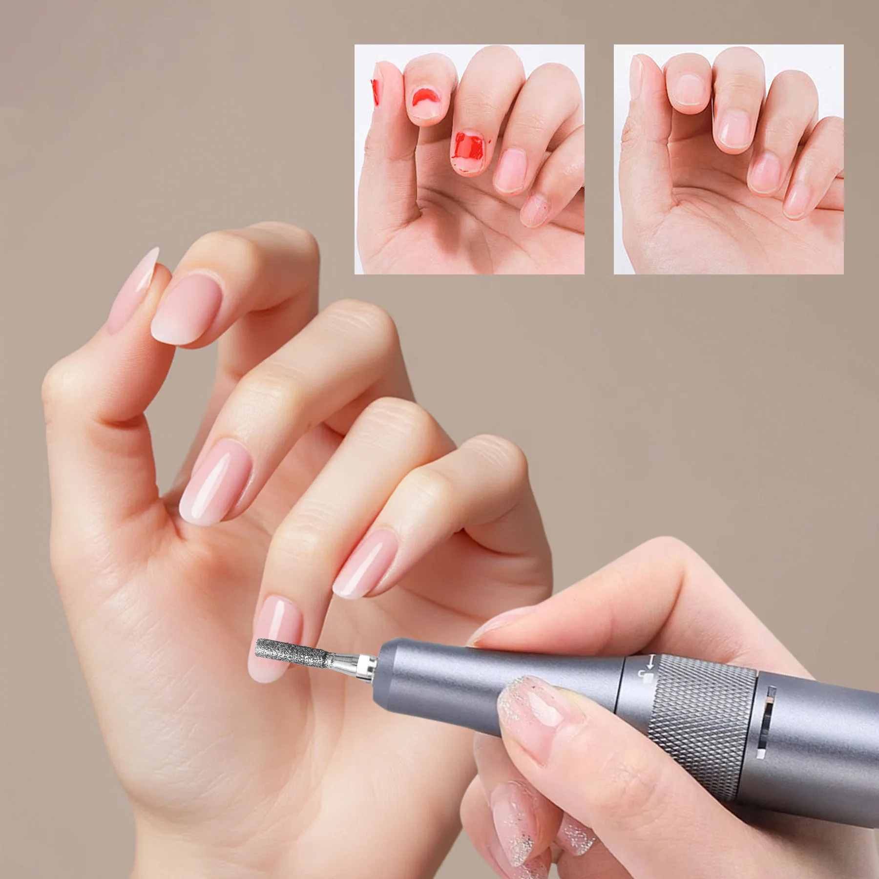 10PCS Diamond Nail Drill Bits Set Rotary Electric Nail Drill Machine Milling Cutter Manicure Pedicure Polishing Strong Nail File