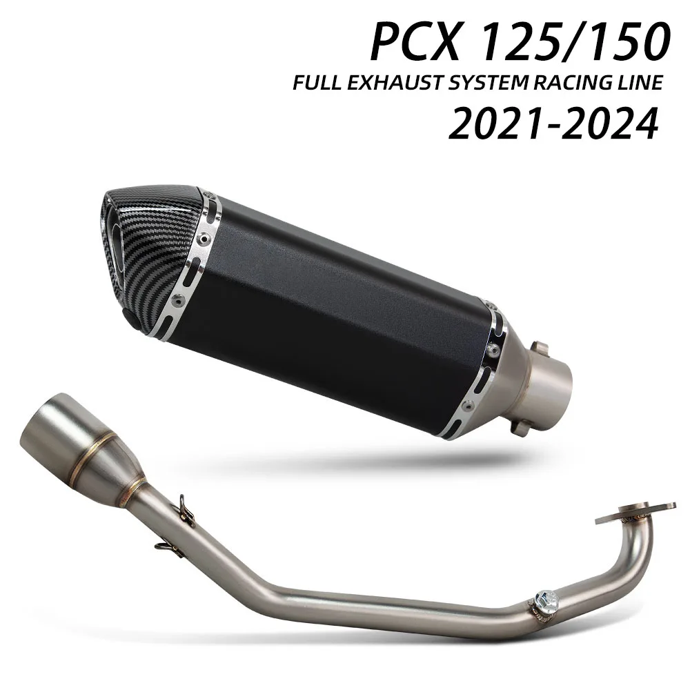 Motorcycle Exhaust System Header pipe For Honda PCX125 PCX150 PCX-125/150 2021-2024 Moto escape muffler scooter tube accessories