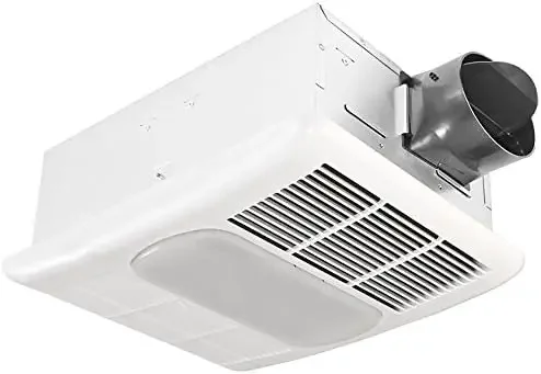 Breez Radiance Exhaust Bath Fan 80 CFM Energy Efficient Quiet Operation Brushless Motor with Light and Built-In Thermostat Heate