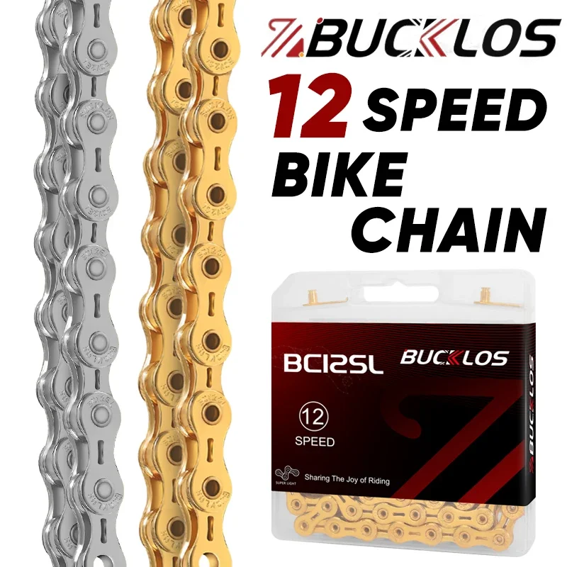 

BUCKLOS 12 Speed Bicycle Chain 126 Links Stainless MTB Chain 12S Universal Road Mountain Bike Chain Durable Bicycle Parts