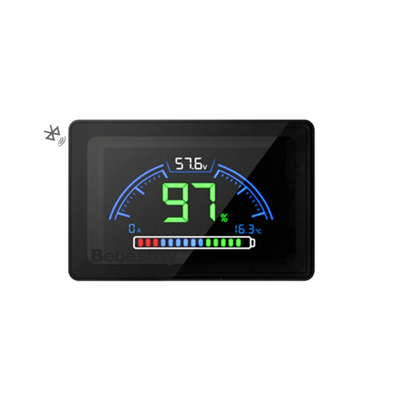 Bluetooth LCD-indicator Capaciteit Spanning Stroom Temperatuurstoring Informatie BT LCD-scherm Bluetooth-communicatie