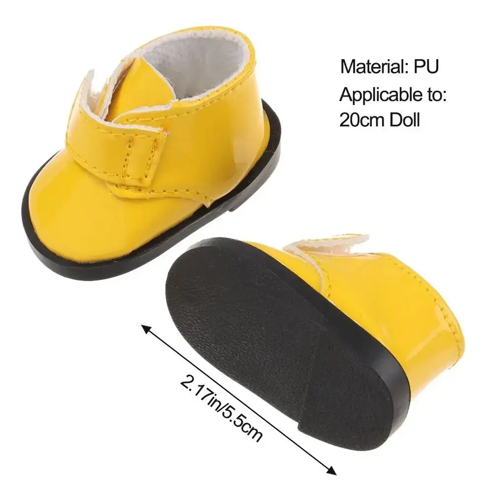 5.5CM 20CM Cotton Doll Shoes PU Leather Shoes Doll Doll PU Leather Shoes Lightweight Colorful Doll Clothes Shoe Clay Dolls