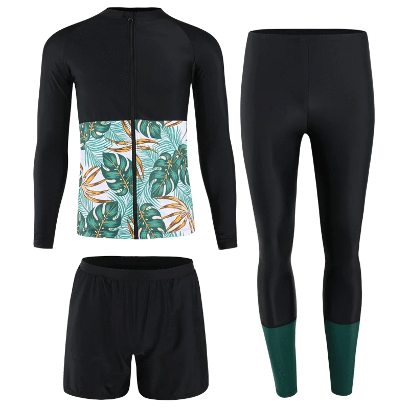 2023 Newest Women Swimming Suit Long Sleeves Long Pants Surfing Suit Print Rashguards 3 Pieces Mens Summer Beach Wear