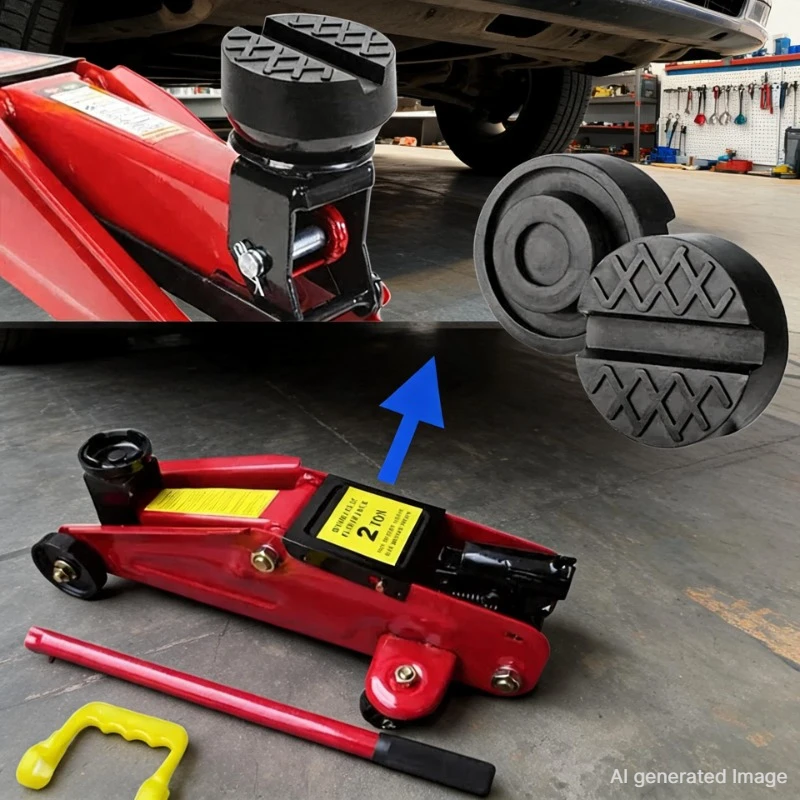 Adattatore con cuscinetto in gomma per cric idraulico a fessura, supporto per sollevamento auto, protezione per telaio, carrello per ruote, strumento di riparazione per manutenzione veicoli, accessori per garage 2028