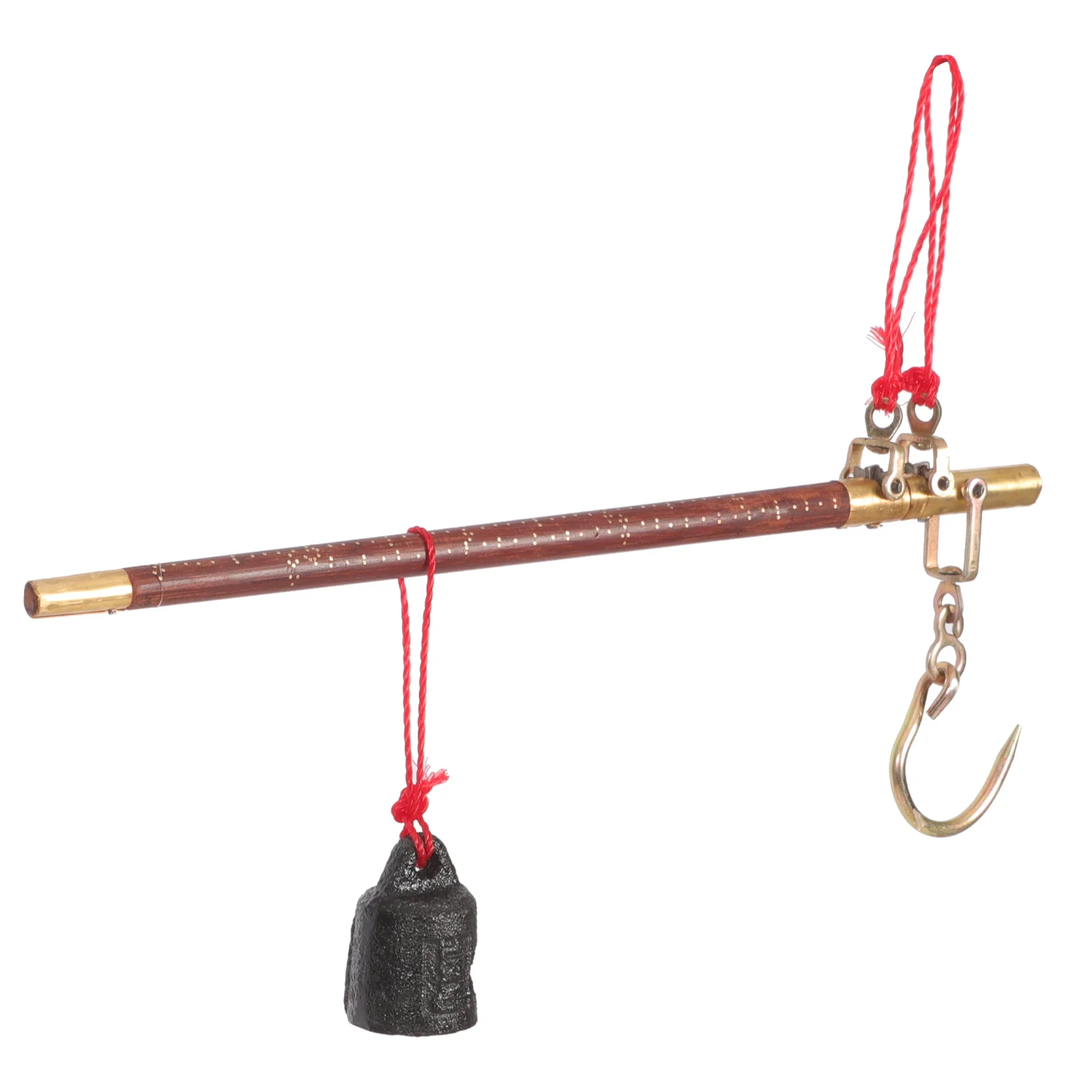 

1Set Vintage Wooden Pole Scale Classic Chinese Handheld Hanging Hook Multipurpose Kitchen Food Medicine Weight Scale