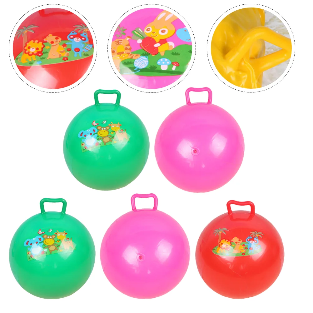 

5 Pcs Pat The Ball Kids Jumping Toy Kids Exercise Ball Handle Bouncy for Inflatable Balls Pvc Bounce