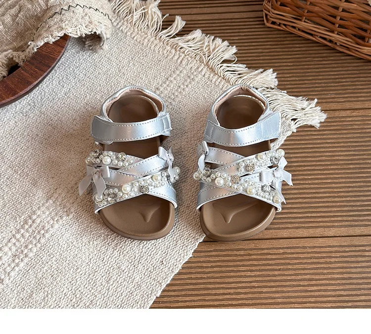 Mädchen Strandschuhe Süße Perlen Prinzessinnen-Stil Kinder Freizeitsandalen Offene Zehen 2026 Sommer Neue Kinder-Modeschuhe Weiche Sohle – Detail 6