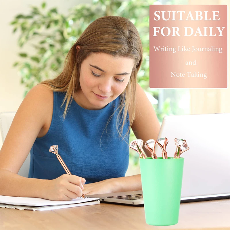 60Pcs Crystal Diamond Pen Metal Ballpoint Pens for Office School Students Gift