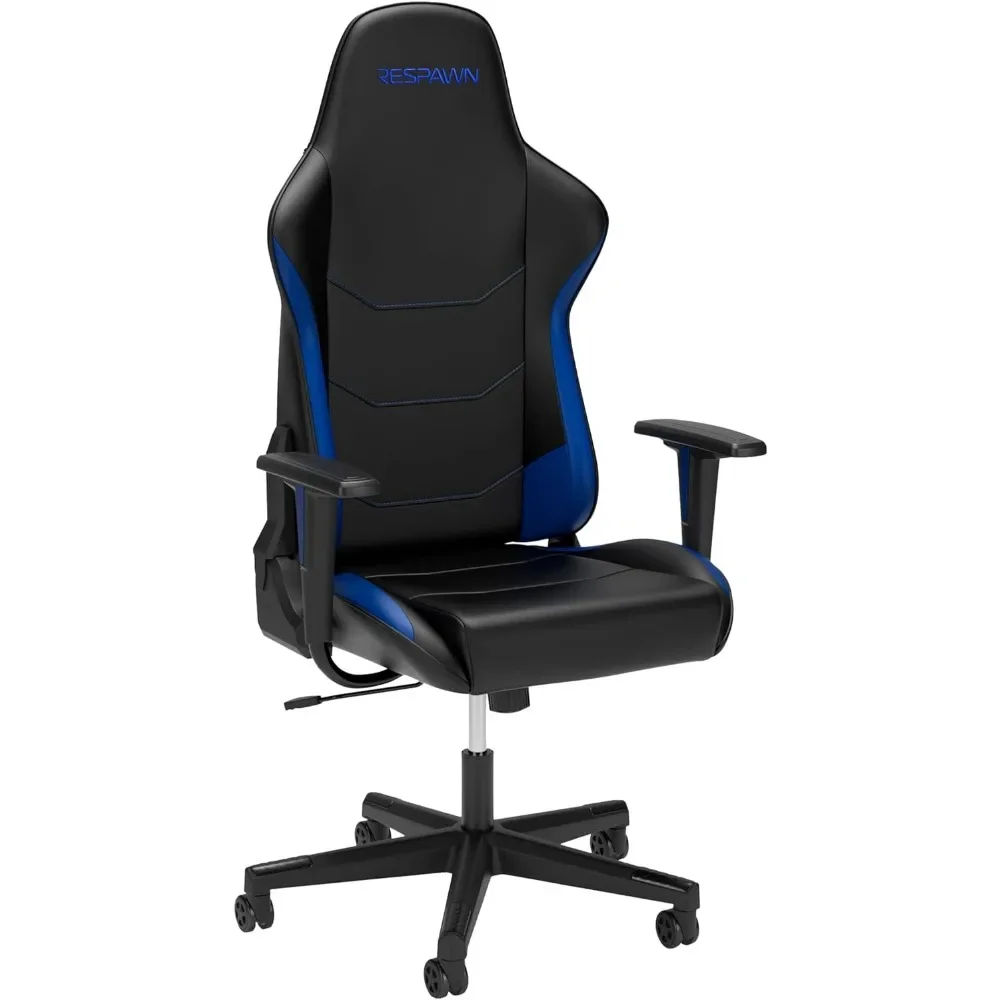 Silla de ordenador reclinable de 135 grados con tensión de inclinación ajustable y bloqueo de ángulo, reposacabezas integrado para juegos, azul