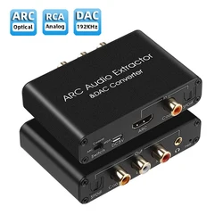 192KHz ARC Audio Extractor DAC Digital to Analog Audio Converter HDMI-compatible ARC to Optical/SPDIF Coaxial Stereo L/R 3.5mm