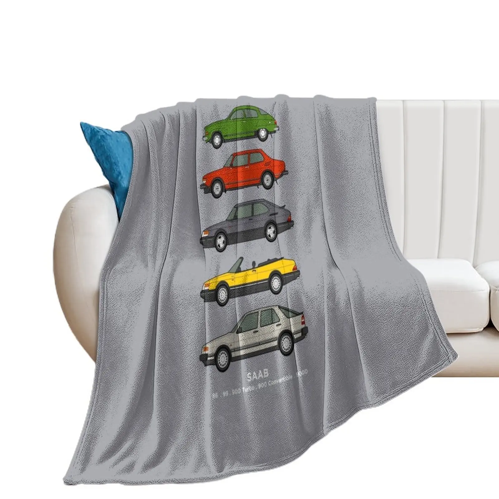 

Saab Classic Car Outline Illustration Throw Blanket manga Soft Plaid Quilt Blankets