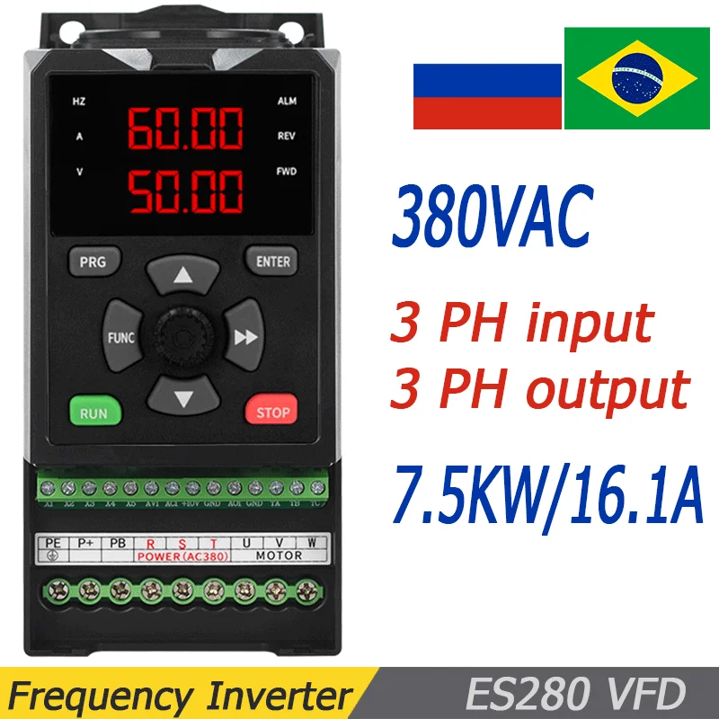 

3PH 380V Output VFD 7.5KW Frequency Inverter Frequency Converter Variable Frequency Drive For Motor Speed Controller