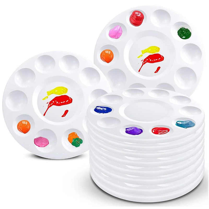 1PC Painting Palette Plastic Tray 11 Shape Available Office School Student Drawing Equipments Watercolor Oil Painting Supply ZYF