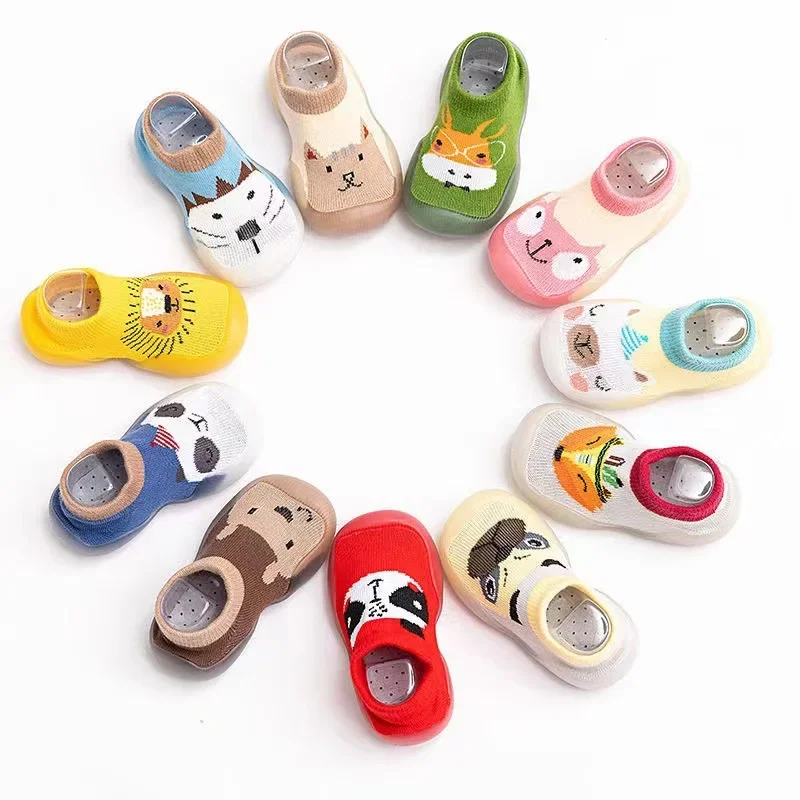 Baby doll spring and summer new cartoon baby walking shoes soft bottom breathable indoor children floor knitted socks shoes