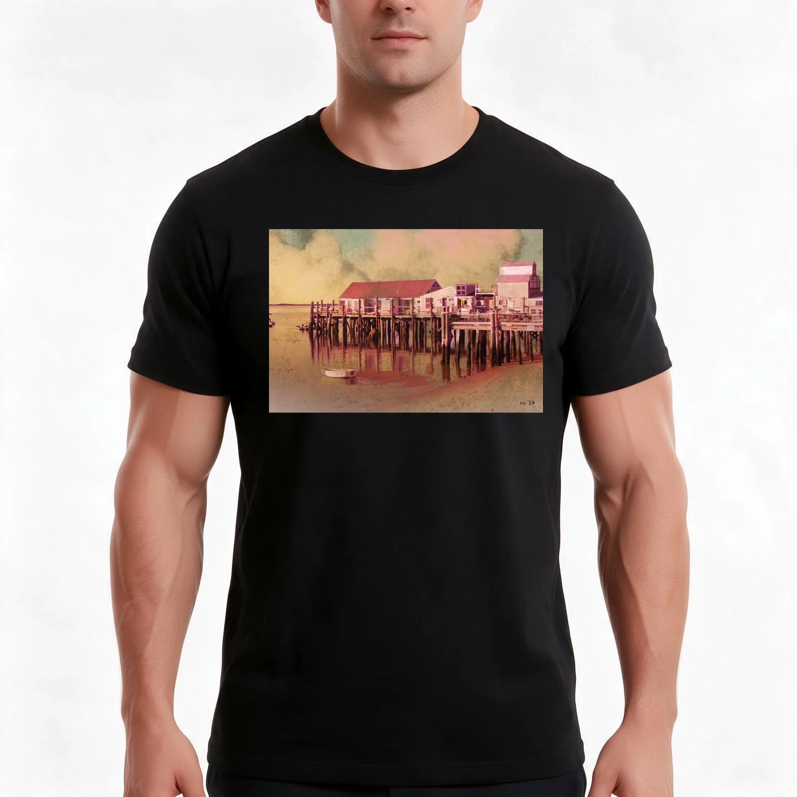 Dock of the Bay T-Shirt Summer Casual Cotton Tee Oversized Streetwear Tops Vintage Graphic Print Loose Fit Short Sleeve
