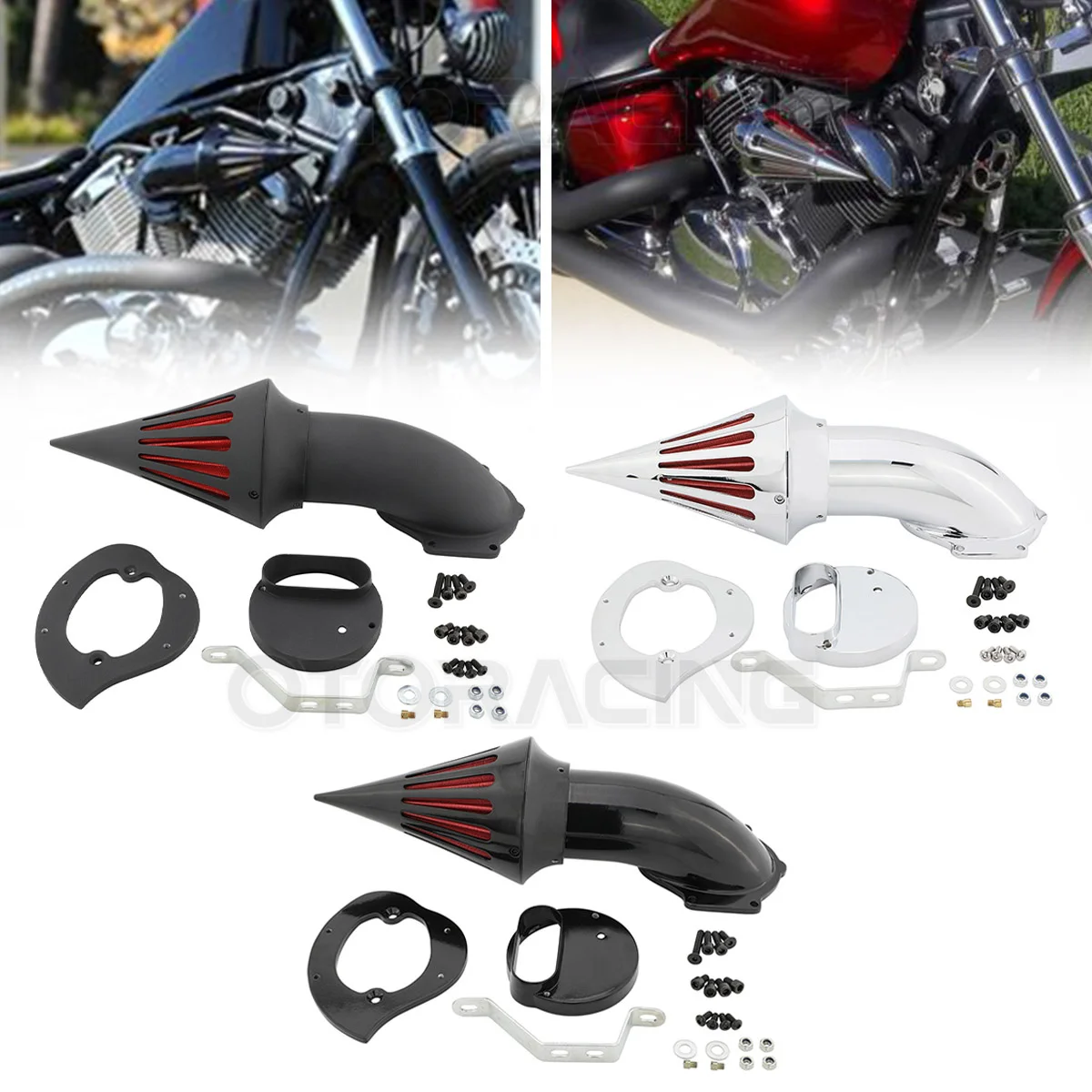 Motorcycle Spike Air Cleaner Intake Filter Kit For Yamaha V-Star 1100 Dragstar XVS1100 1999-2012