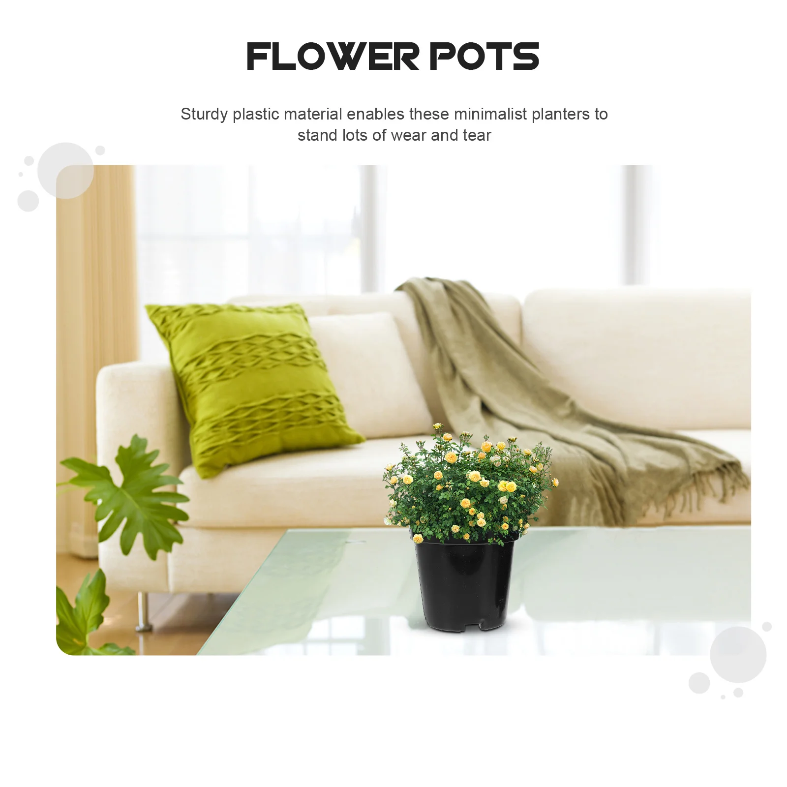 

20Pcs Durable Plastic Round Gardening Pots for Home Decor Balcony Garden Yard Succulent Nursery Pots with Holes