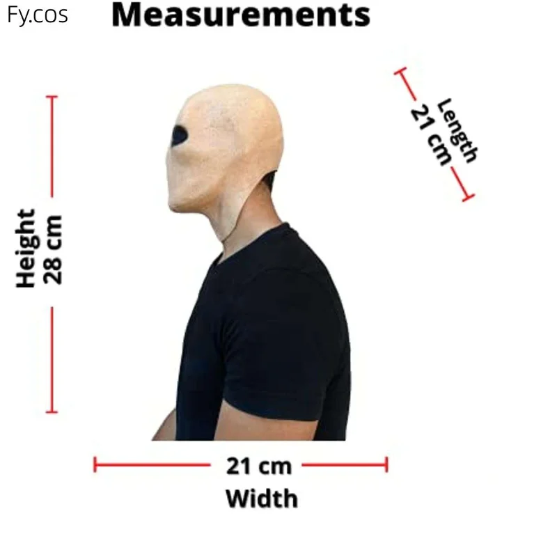 Masque d'Horreur pour Homme sans Visage, Effrayant, Casque en Latex, Couvre-Tête d'Alien Effrayant, Cosplay de Carnaval, Costume d'Halloween pour Adulte