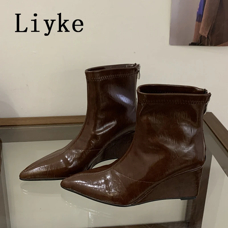 liyke-2026-hiver-vintage-bout-pointu-chaud-femmes-bottines-moderne-chaussures-courtes-talons-compenses-fete-dames-pompes-zapatos-de-mujer