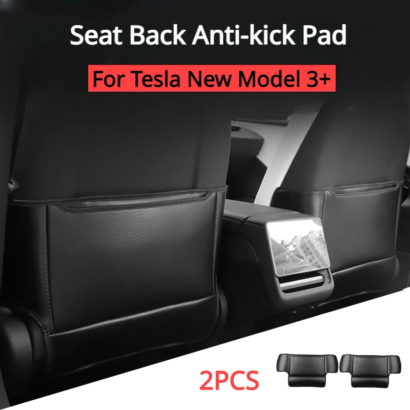 Seat Back Anti-kick Pad for Tesla New Model 3+ Leather Half Cover Seat Protective Cover Waterproof for Model3 Modely Accessories