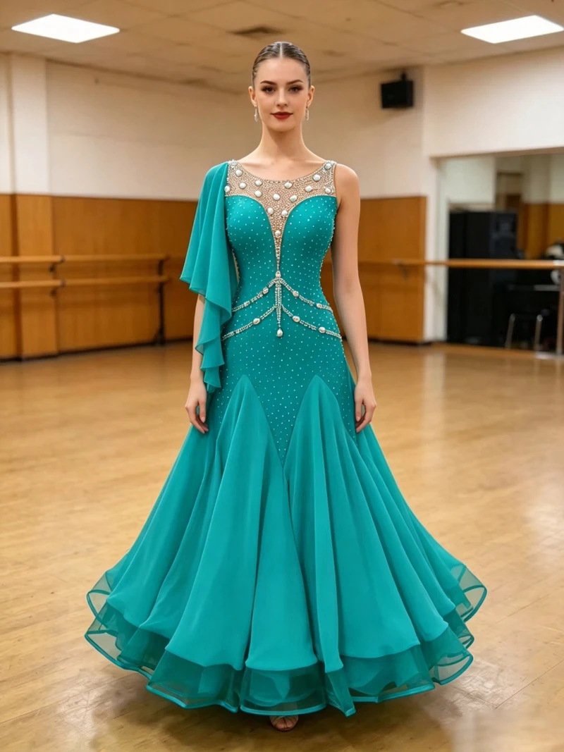 Advanced Ballroom Competition Dance Dress Women High Quality Profession Waltz Dance Skirt Adult Standard Ballroom Dance Dresses