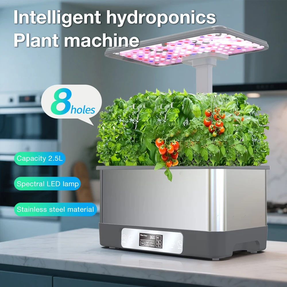نظام الحدائق المائية الذكي Tuya WiFi، مجموعة زراعة بدون تربة مكونة من 8 كبسولات مع أضواء نمو LED الطيفية وسقي تلقائي لـ