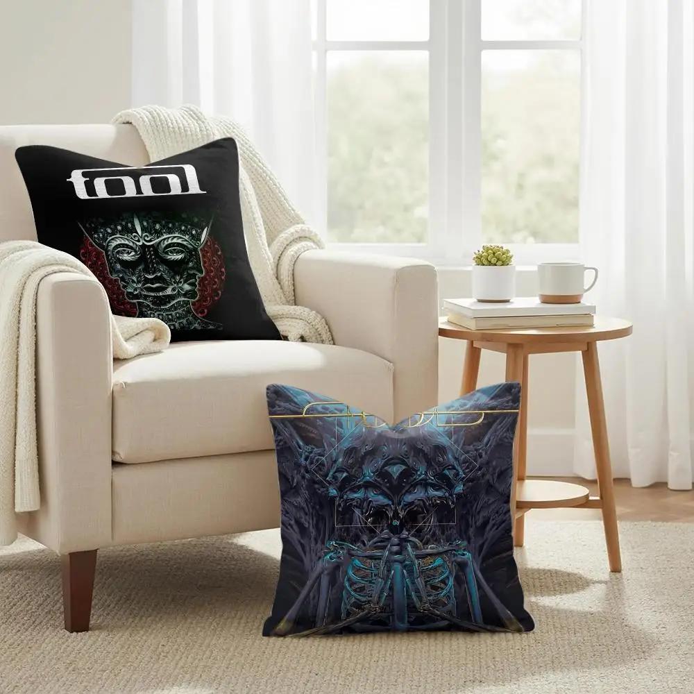 T-Tool Band Rock Classic Cushion Cover Natural Linen Organic Fabric Double-Sided Printing Sofa Home Decor Gift Pillow Case