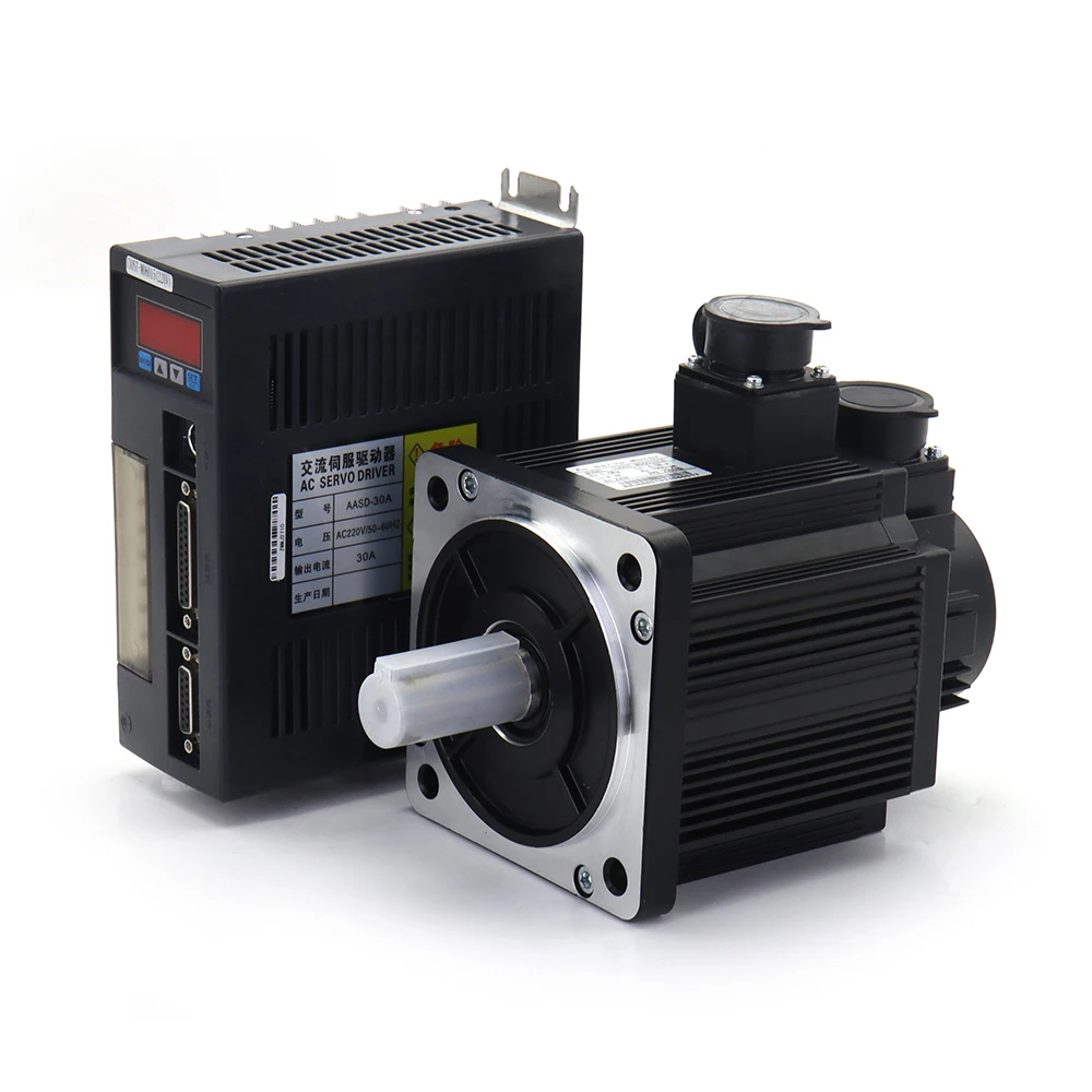 WaveTopSign 1KW AC Servo Motor Kits 130ST-M06015 6N.m 220V 1500RPM Permanent Magnet Match Driver AASD-30A for CNC Engraving