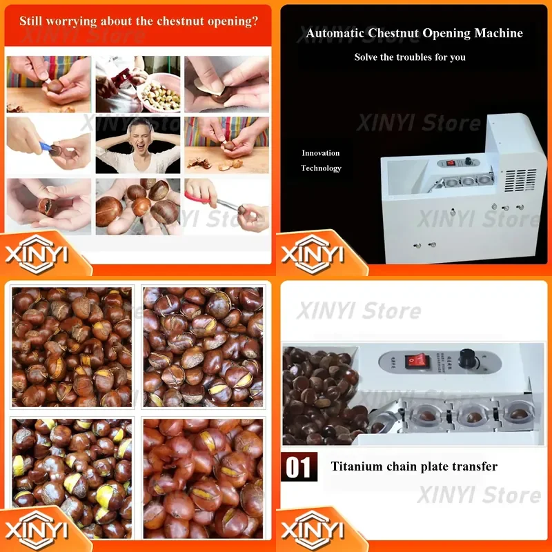 Automatic Chestnut Opening Machine for Chestnut Processing Chestnut Buttoning Machine Single Chain