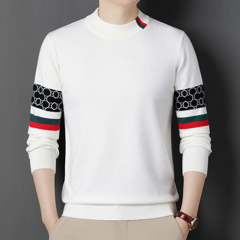 

Designer's new round neck sweater men's autumn new winter fashion luxury brand letter jacquard high-end casual knitted pullover