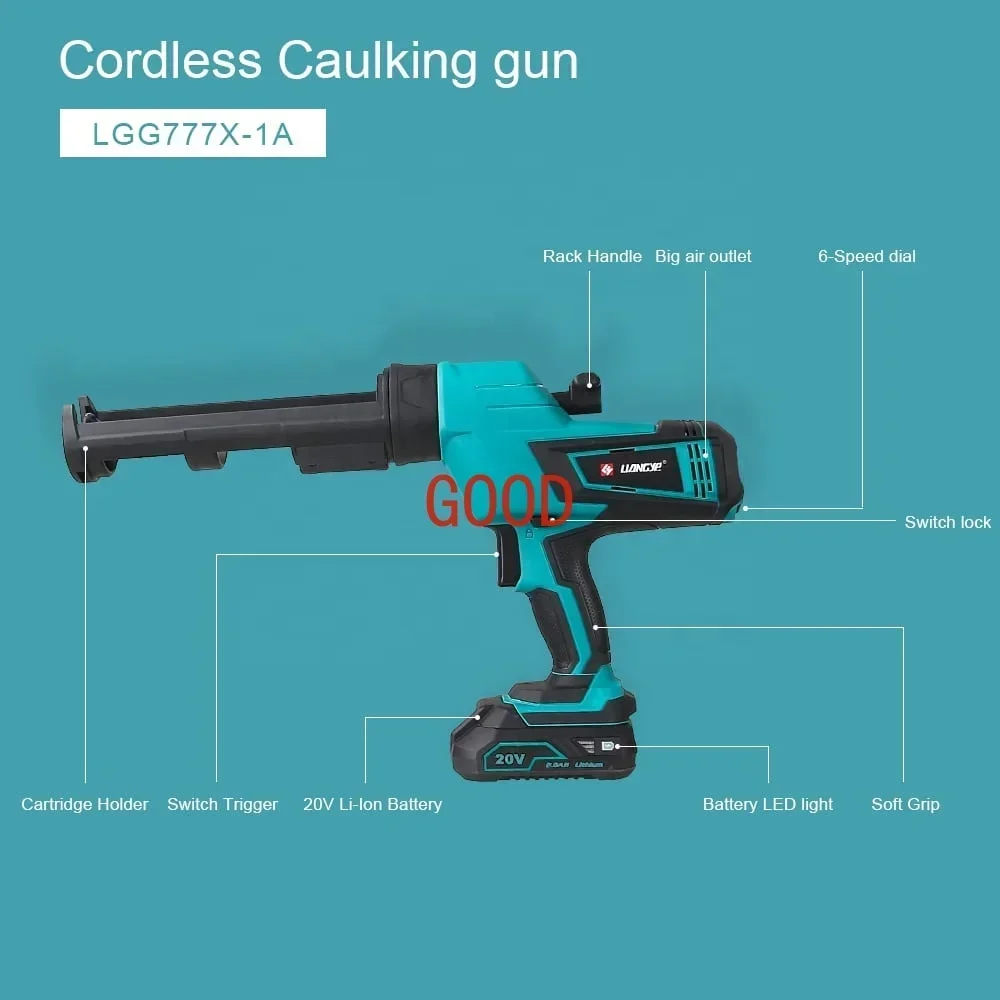 310ml capacity 18v Heavy Duty Silicone Sealant Cordless Caulking  310ml Electric Power Tool