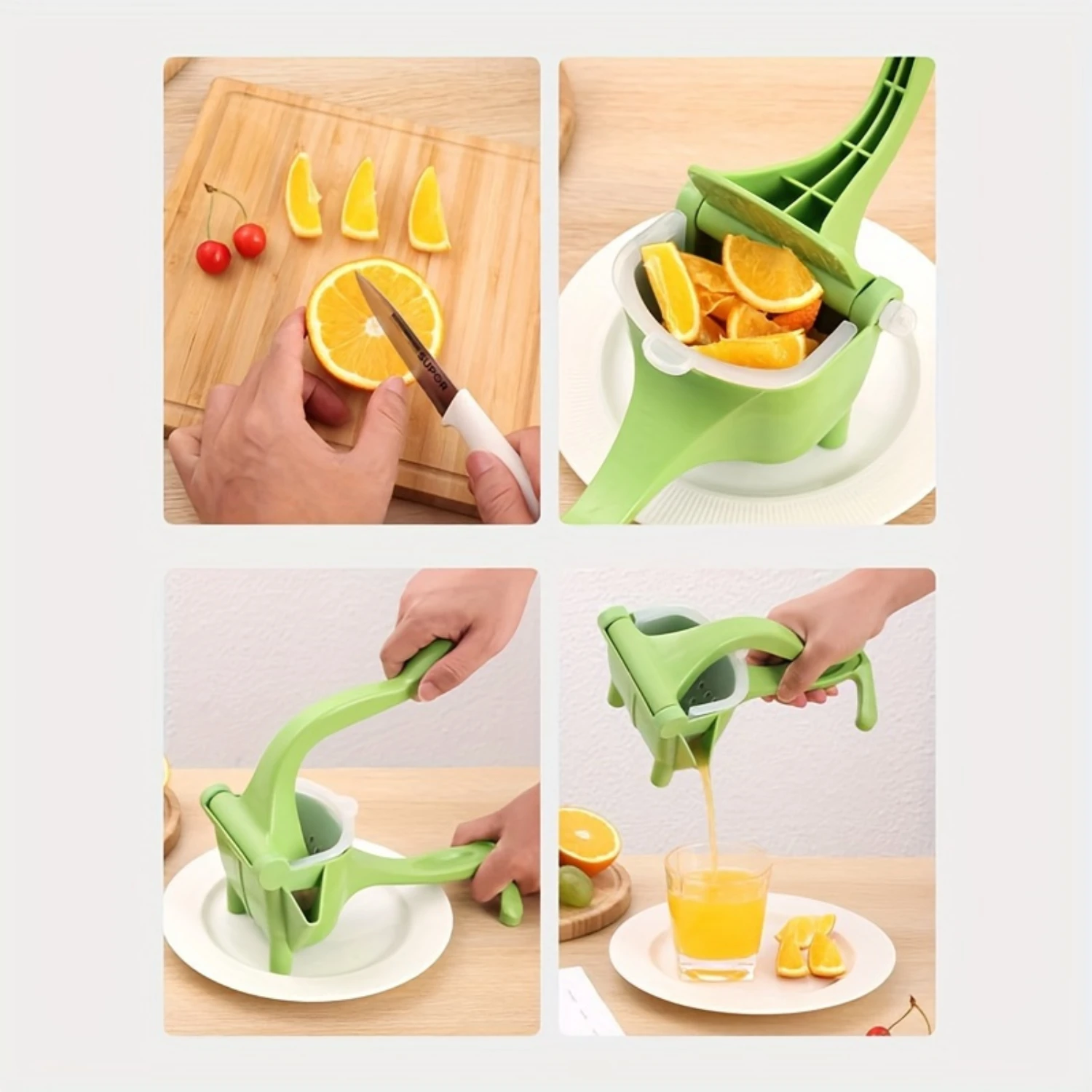 1PC Multifunctional Manual Juicer - Handheld Citrus Lemon Squeezer, Portable Fruit Press, Non- Juice Extractor, Durable Plastic 