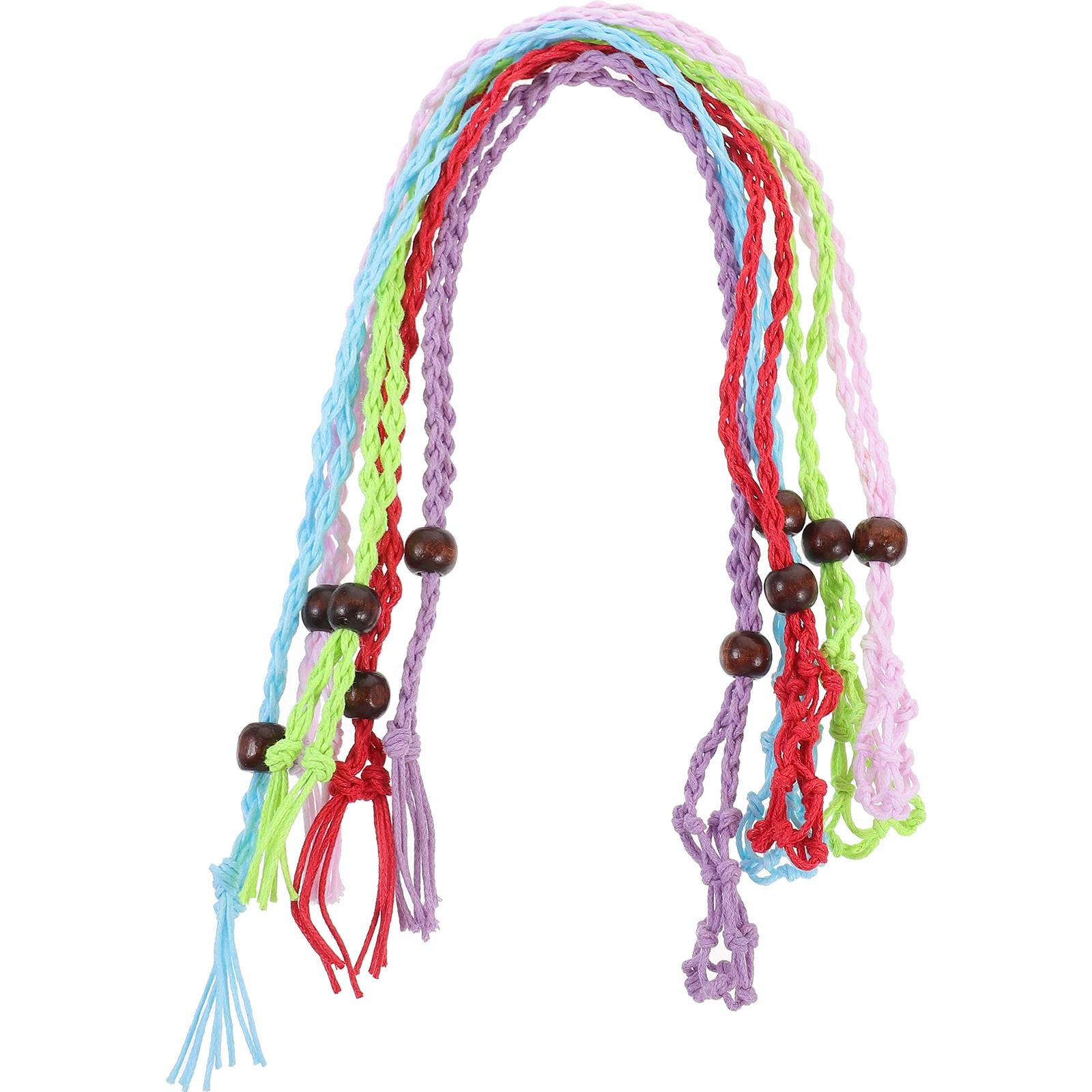 

5Pcs Handwoven Necklace Stone Holder Adjustable Cord DIY Cage Pendant Necklace Holiday Wear Hanging Pendant Holder