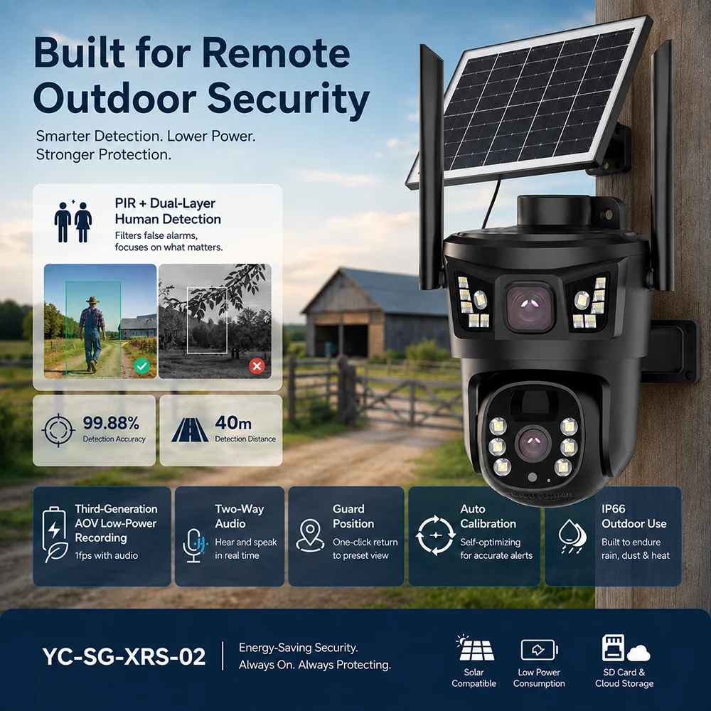 4MP 2*1080P Dual Lens 4G Solar Outdoor Security HD Camera 12000mAh Battery Powered Smart PTZ Wifi IP Cameras with Night Vision