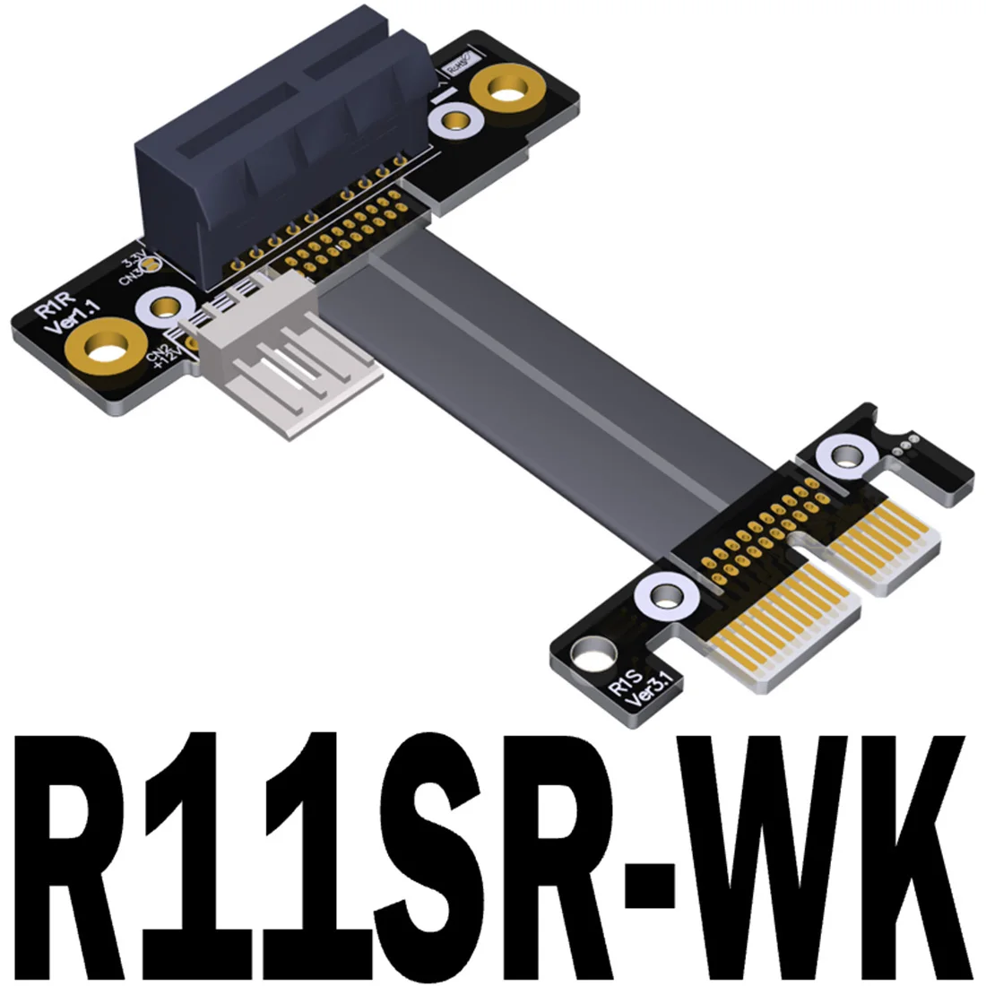 ADT-Link R11SF PCIe 3.0 x1 auf x1 PCIE3.0 Verlängerungskabel 8G/bps High Speed PCI Express Riser Card Extender Flachbandkabel für GPU