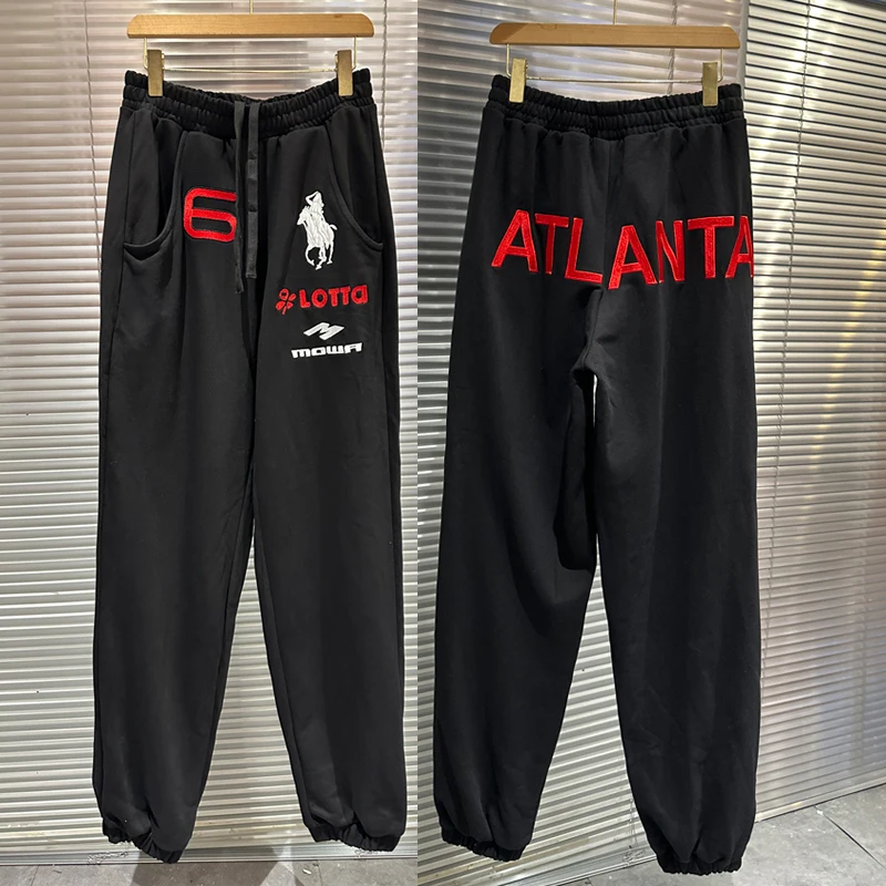 بنطلون رياضي من Streetwear Mowalola عالي الجودة كلاسيكي عصري مطرز للرجال والنساء #1