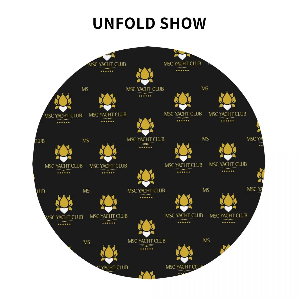 MSC Yacht Club Logo Design Cap مفرش طاولة مستدير مقاوم للماء مفرش طاولة مقاوم للزيت لأحداث المطبخ غطاء طاولة الطعام 60 بوصة #4