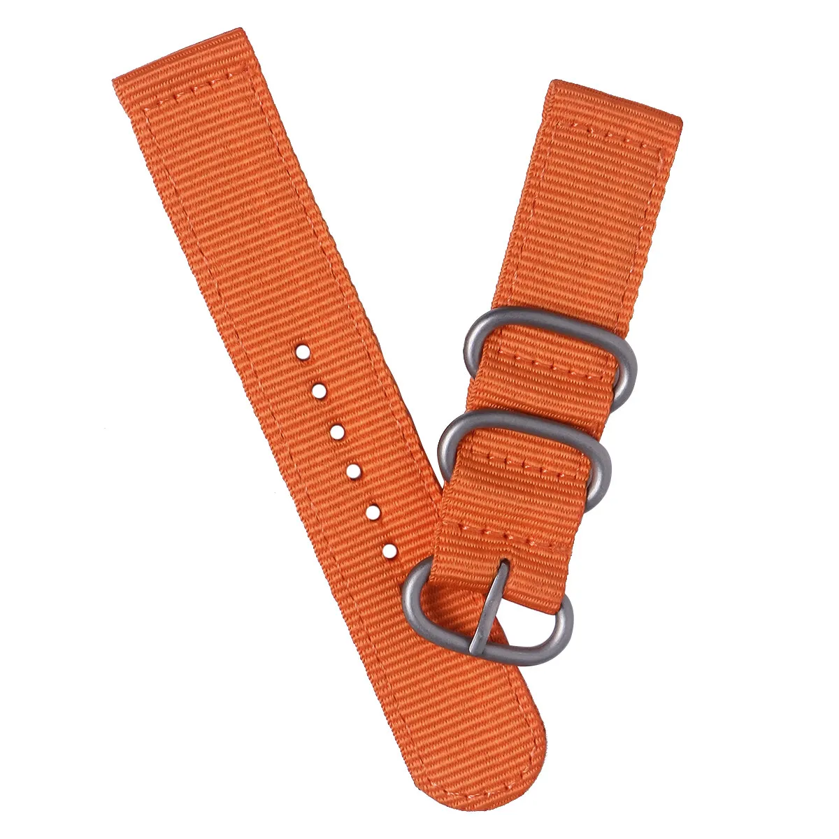 24Mm Nylon Watch Strap Top Class Stainless Steel Buckle Strong Durability Perfect Fit for Smartwatches Sports Watches Orange