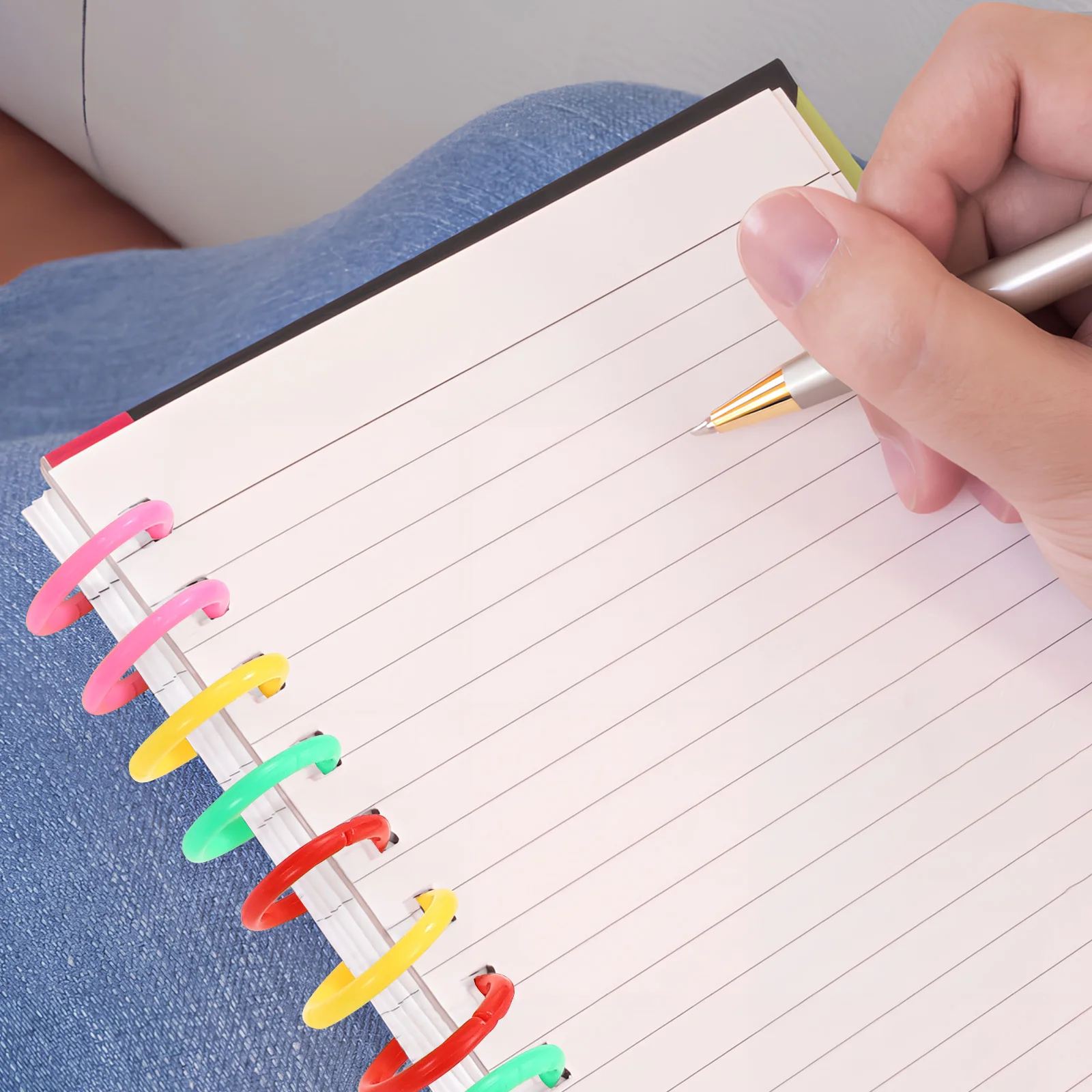 

120pcs Loose Leaf Binder Rings Colored Book Binding Rings Flashcard Rings Craft Rings Office Supplies Notebook Ring Clips