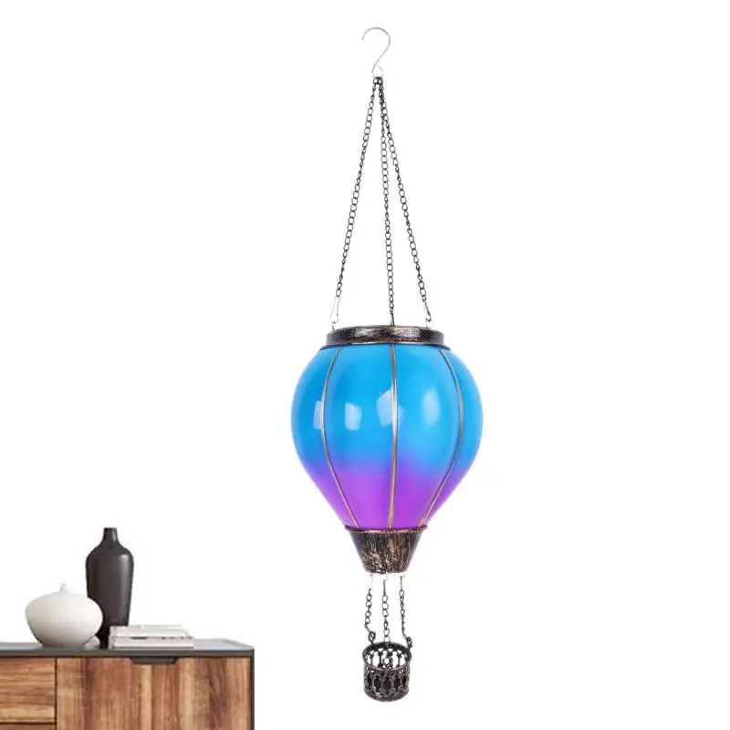 

Hot Air Balloon Solar Lantern Outdoor LED Flame Hanging Lamp Waterproof Decorative LED Light For Porch Garden Decoration