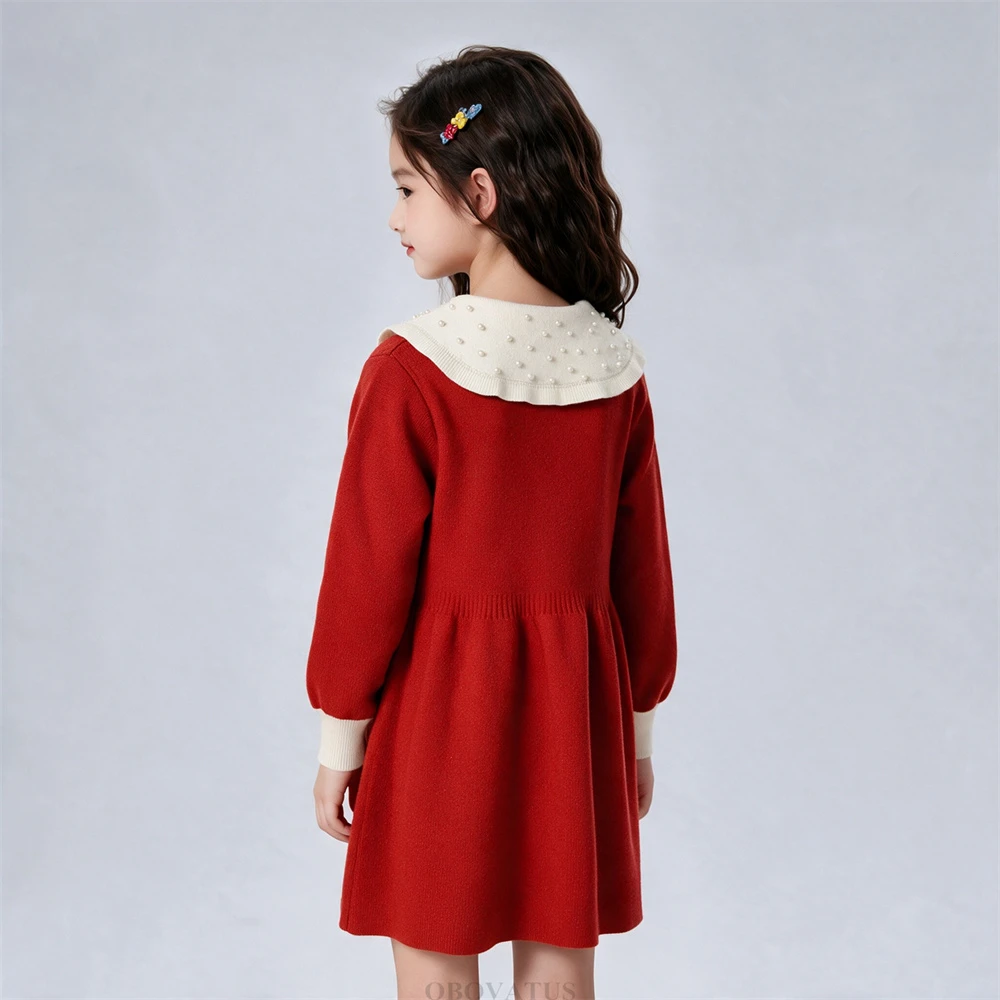 Luxe rode gebreide jurk met la - Baby Clothing High End recensie en prijs