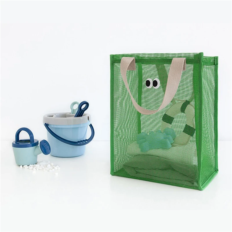 Outdoor Beach Mesh Bag Children Sand Away Foldable Portable Kids Beach Toys Clothes Bags Toy Storage Sundries Organiser Bag