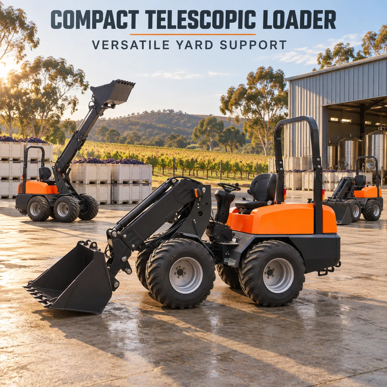 Small High Reach Wheel Loader Compact Telescopic Machine for Hay Feed and Pallet Handling