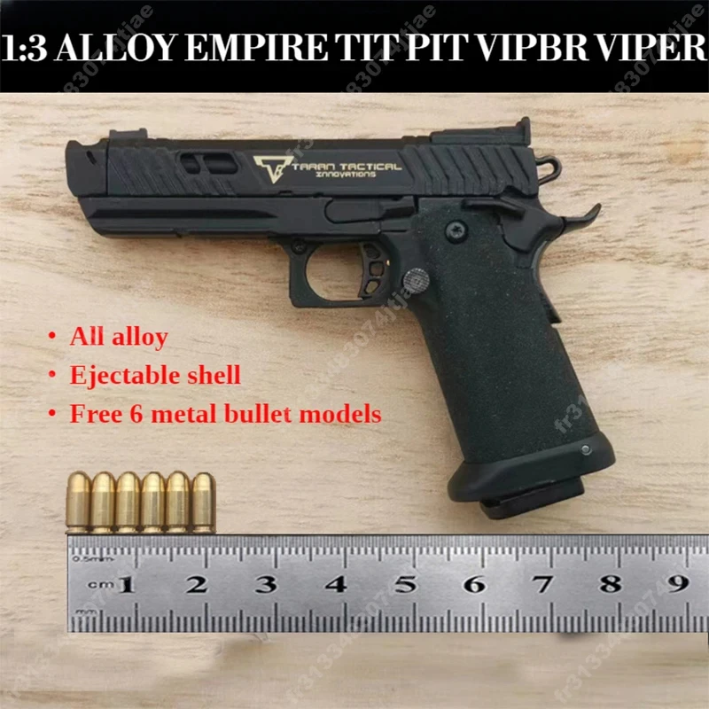 G17 G34 TTI VIPER Pistol Model Mini Toy Gun Keychain 1:3 Alloy Empire  Weapon Shell Ejection Free Assembly With Box Boys Gift