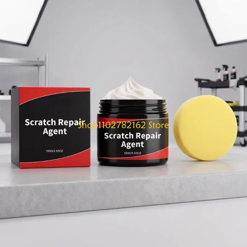 547B Light Car Paint Care Scratch Remover Cream with Sponge for Shine Upkeep Use