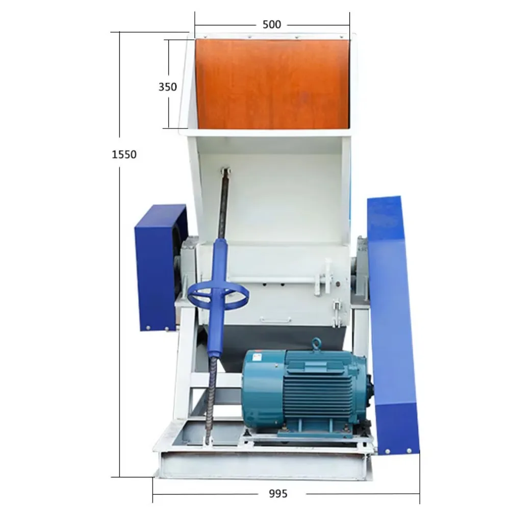 High Power Plastic Crusher Large Industrial Shredder For Blue Drum Fruit Basket Bumper Waste Plastic Recycling