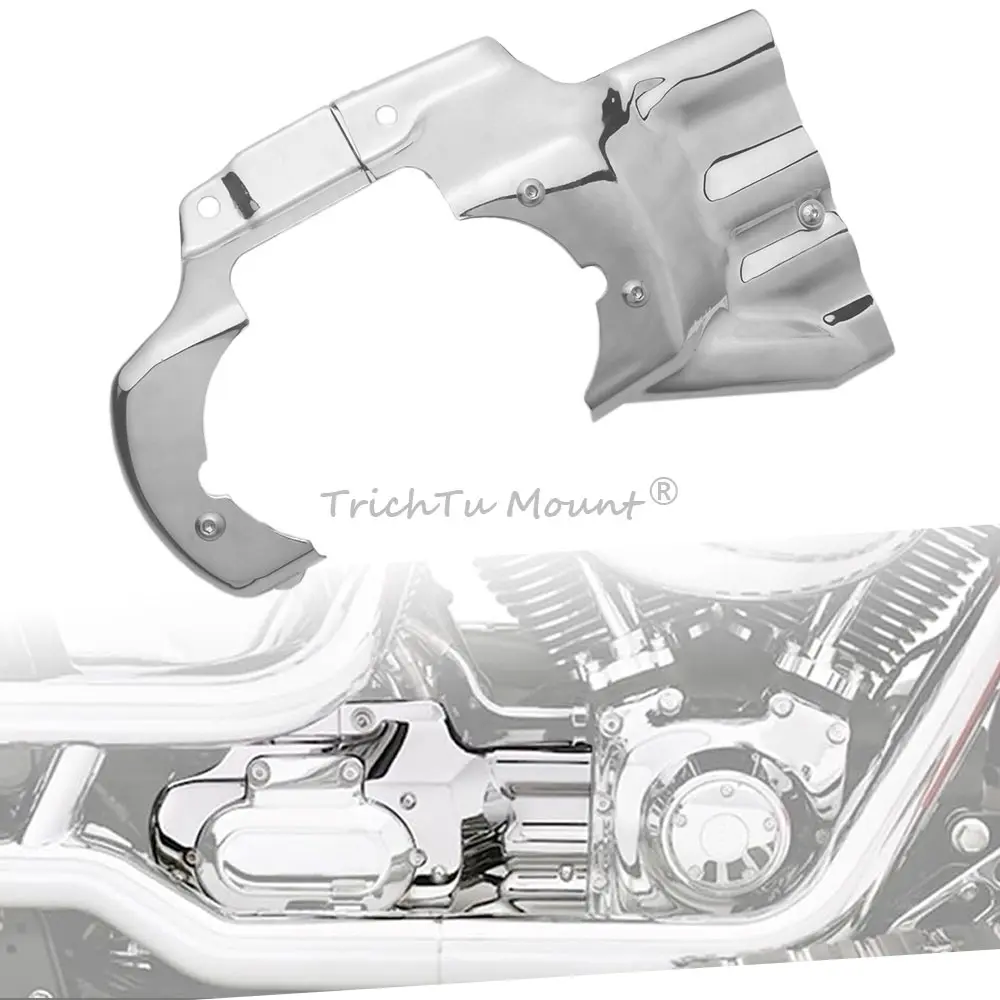 Engine Transmission Interface Trim Cover Iron Chrome Motorcycle Part kit For Harley CVO Softail Convertible FLSTSE2 2011 models