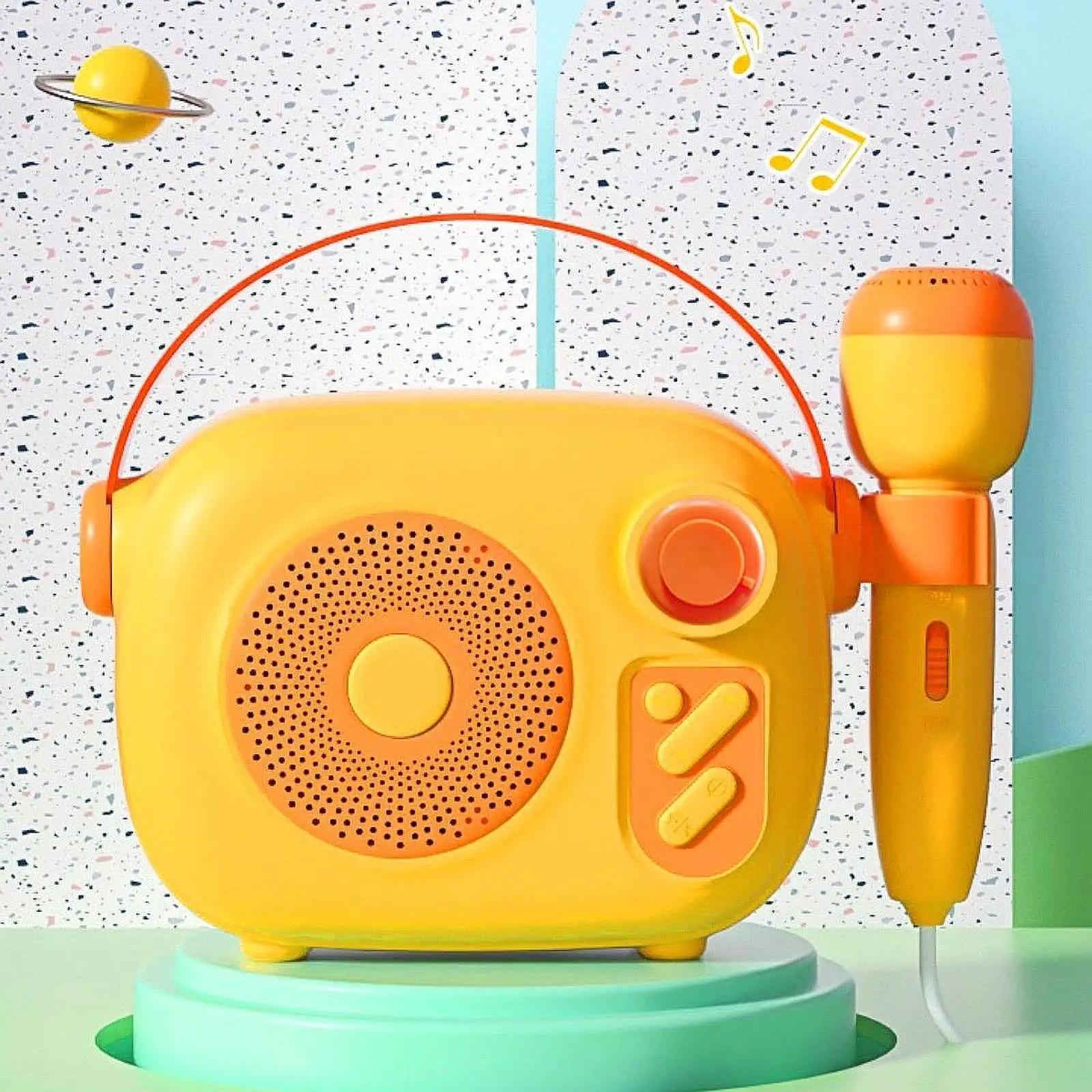 Tragbarer Lautsprecher und Mikrofon für Kinder, ABS-Musikspielzeug, Karaoke-Maschine, Kinder-Soundspielzeug für den Heimgebrauch