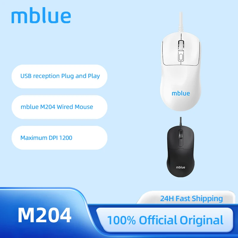 MEIZU Mblue M204 Wired Mouse 1200DPI USB Mouse 100g Lightweight Mouse For MacBook For Windows Free Shipment